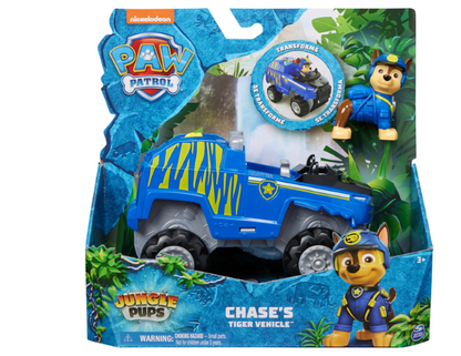 PAW Patrol Jungle Pups, Chase Tiger Vehicle, Toy Truck with Collectible Action Figure, Kids Toys for Boys & Girls Ages 3 and Up