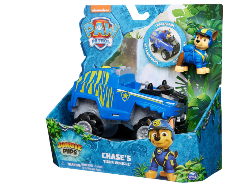 PAW Patrol Jungle Pups, Chase Tiger Vehicle, Toy Truck with Collectible Action Figure, Kids Toys for Boys & Girls Ages 3 and Up