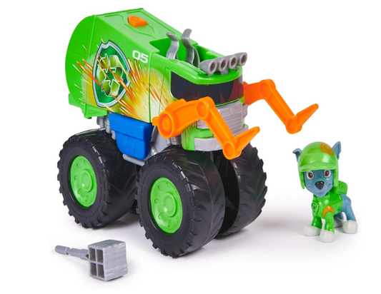 PAW Patrol: Rescue Wheels Rocky’s Recycle Truck, Toy Truck with Projectile Launcher and Collectible Action Figure, Kids Toys for Boys & Girls Ages 3+