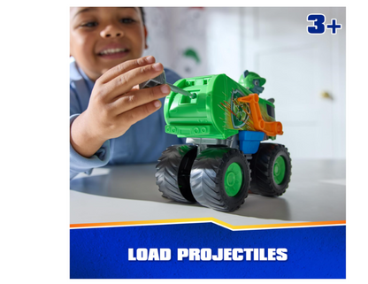 PAW Patrol: Rescue Wheels Rocky’s Recycle Truck, Toy Truck with Projectile Launcher and Collectible Action Figure, Kids Toys for Boys & Girls Ages 3+