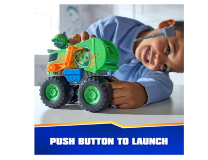 PAW Patrol: Rescue Wheels Rocky’s Recycle Truck, Toy Truck with Projectile Launcher and Collectible Action Figure, Kids Toys for Boys & Girls Ages 3+