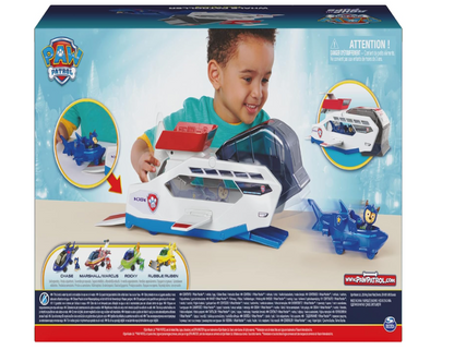 PAW Patrol Aqua Pups Whale Patroller Team Vehicle with Chase Action Figure – Toy Car and Vehicle Launcher