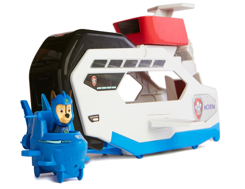 PAW Patrol Aqua Pups Whale Patroller Team Vehicle with Chase Action Figure – Toy Car and Vehicle Launcher