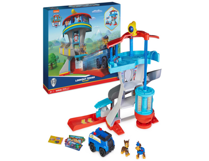 PAW Patrol Lookout Tower Playset with Toy Car Launcher, Chase Action Figures, and Police Cruiser – Perfect for Kids Ages 3 and Up