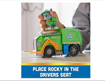 PAW Patrol Rocky’s Recycle Truck – Toy Truck with Collectible Action Figure | Sustainable Kids Toys for Ages 3 and Up