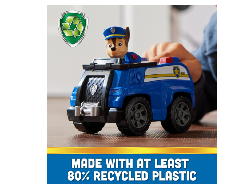 PAW Patrol Chase’s Patrol Cruiser – Toy Car with Collectible Action Figure | Eco-Friendly Kids Toys for Ages 3 and Up