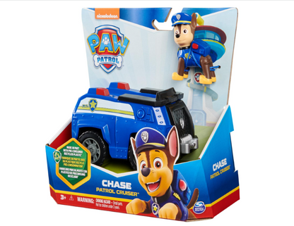 PAW Patrol Chase’s Patrol Cruiser – Toy Car with Collectible Action Figure | Eco-Friendly Kids Toys for Ages 3 and Up