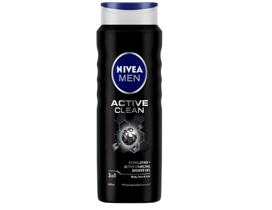 NIVEA MEN Active Clean Shower Gel and Body Wash 500ml