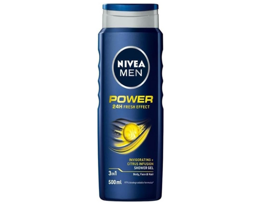 NIVEA MEN Power Fresh Shower Gel and Body Wash 500ml