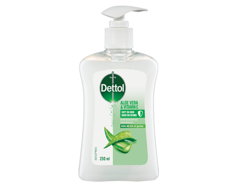 Dettol Liquid Hand Wash Aloe Vera Pump Anti-Bacterial, 250ml - 6 Pack