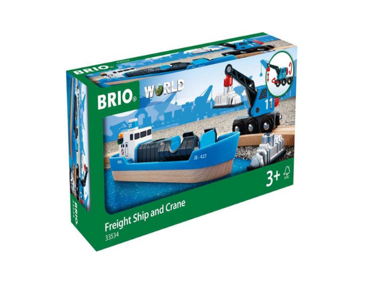 BRIO - Container & Crane Wagon 4 Pieces