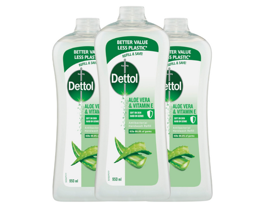 Dettol Hand Wash Moisture Refill Disinfecting, 950ml - 3 Pack