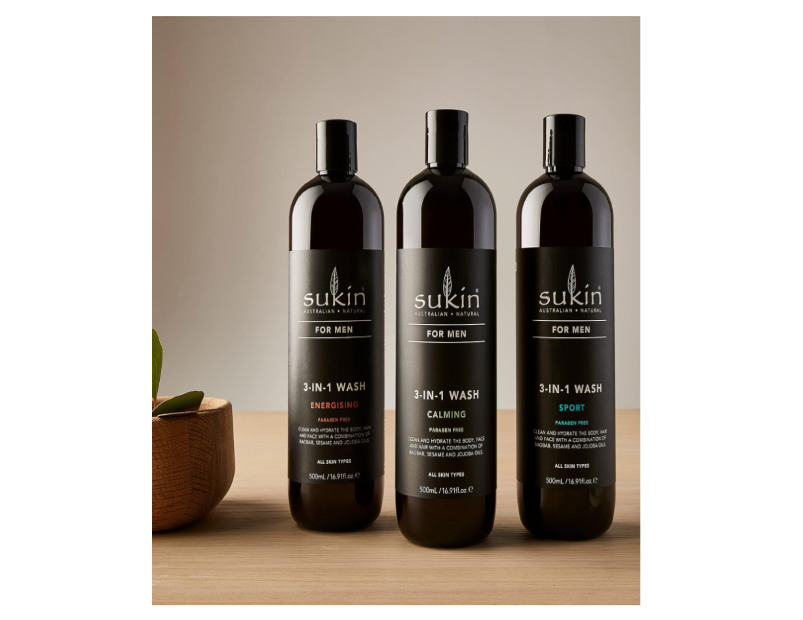 Sukin For Men, 3-in-1 Wash, Sport, 500ml