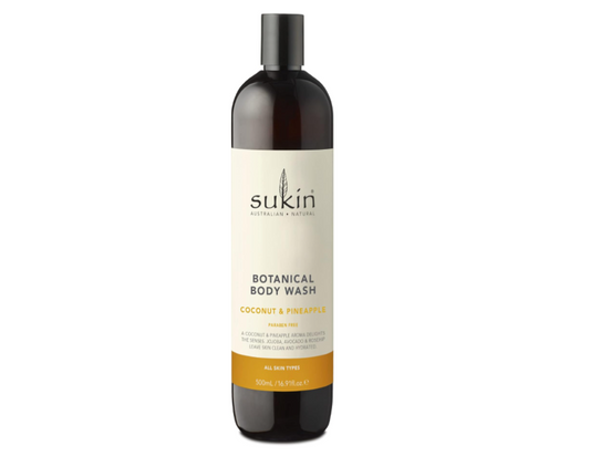 Sukin Botanical Body Wash, Pineapple & Coconut, 500ml