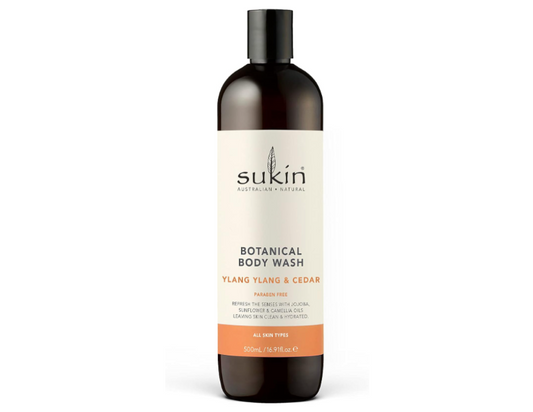 Sukin Botanical Body Wash, Ylang Ylang & Cedar, 500ml