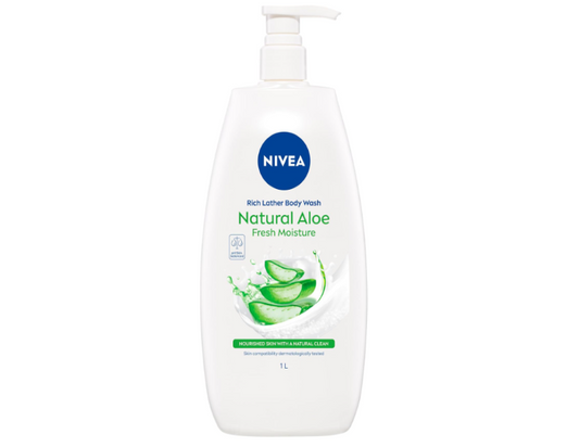 NIVEA Rich Moisture Creme with Natural Aloe Body Wash 1L