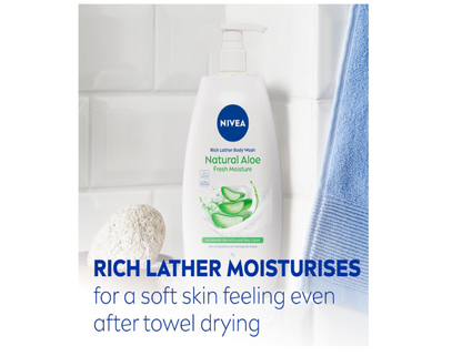 NIVEA Rich Moisture Creme with Natural Aloe Body Wash 1L