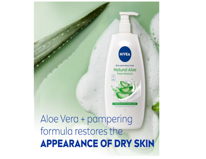 NIVEA Rich Moisture Creme with Natural Aloe Body Wash 1L