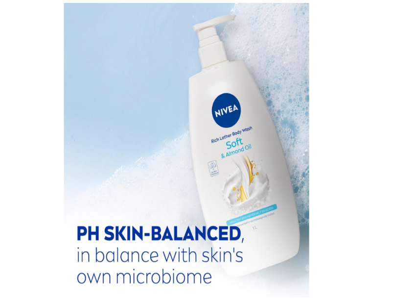 NIVEA Rich Lather Soft Body Wash with Almond Oil 1L