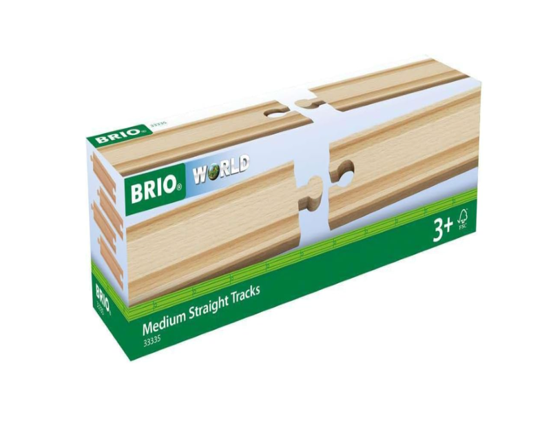 BRIO - Medium Straight Tracks 4 Pieces