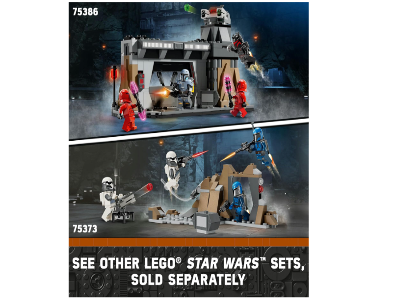 LEGO® Star Wars™ The Mandalorian Paz Vizsla™ and Moff Gideon™ Battle 75386 – Collectible Brick-Built Playset for Kids