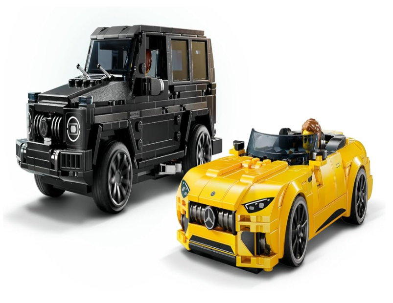 LEGO Speed Champions Mercedes-AMG G 63 & SL 63 – 2-Car Playset with Minifigures – Ideal for Kids 10+