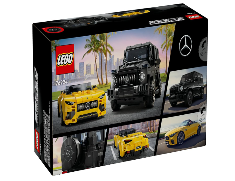 LEGO Speed Champions Mercedes-AMG G 63 & SL 63 – 2-Car Playset with Minifigures – Ideal for Kids 10+