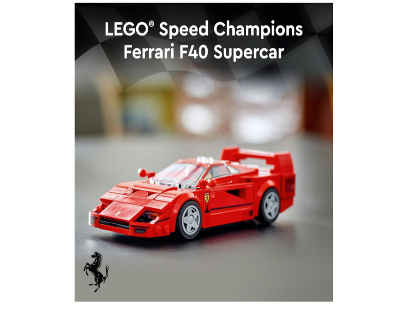 LEGO® Speed Champions Ferrari F40 Supercar 76934 – Buildable Vehicle Playset with Driver Minifigure – Ideal Toy Model for Kids