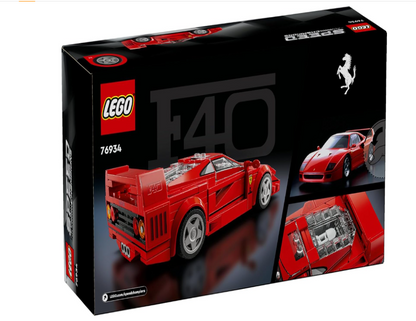 LEGO® Speed Champions Ferrari F40 Supercar 76934 – Buildable Vehicle Playset with Driver Minifigure – Ideal Toy Model for Kids