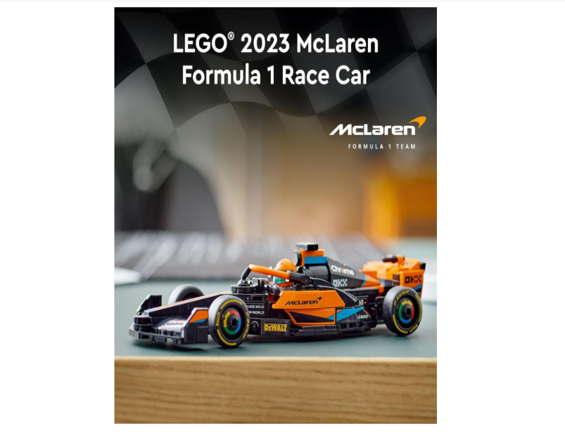 LEGO® Speed Champions 2023 McLaren Formula 1 Race Car 76919 – Buildable Vehicle Model for Kids 9+