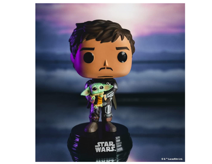 Pop Star Wars Mandalorian Mando Holding Child Vinyl Figure