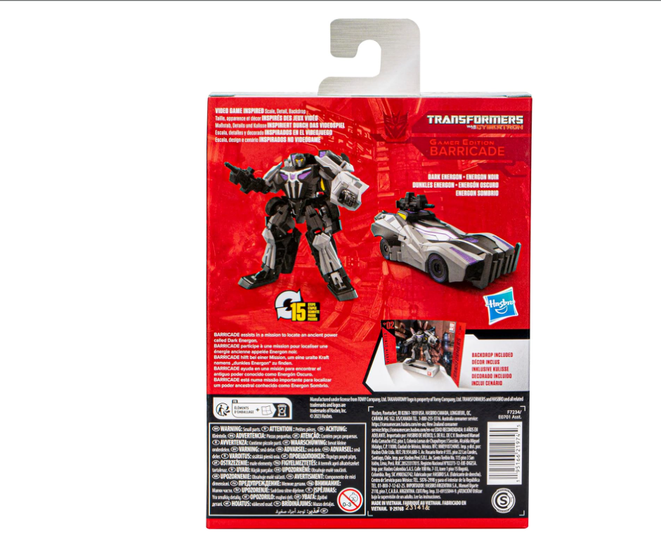 Transformers Studio Series Deluxe Class 02 Gamer Edition Barricade Action Figure – 4.5-Inch