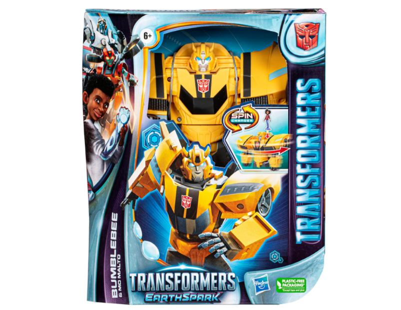 Transformers Toys EarthSpark Spin Changer Bumblebee Action Figure