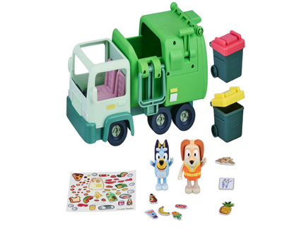 Bluey Garbage Truck Playset - 6.35cm Poseable Figures