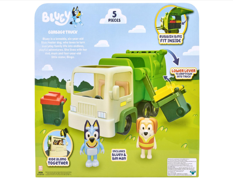 Bluey Garbage Truck Playset - 6.35cm Poseable Figures