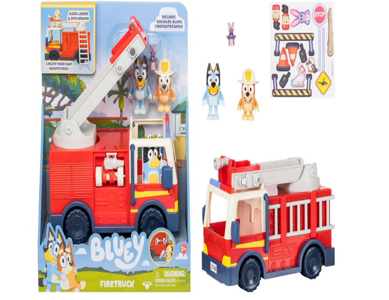 Bluey Firetruck Playset with Exclusive Firefighter Bingo and Bob Bilby Figures