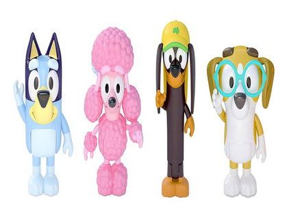 Bluey and Friends 4 piece of Poseable Figures (2.5-3")