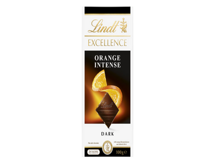 Lindt Excellence Dark Chocolate Orange Intense 100g Block - 2 Pack