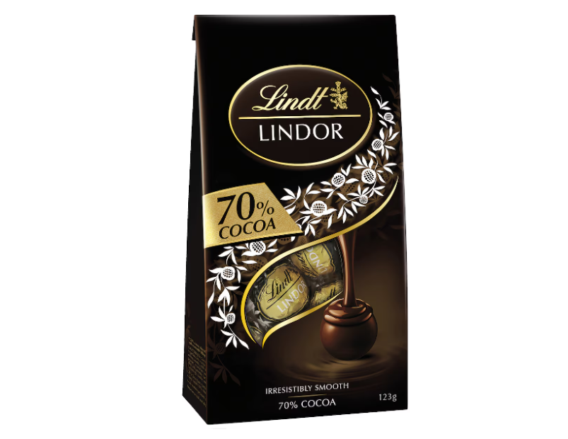 Lindt Lindor 70% Cocoa Dark Chocolate Bag 123g