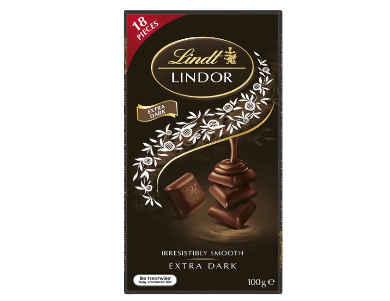 Lindt Lindor 60% Cocoa Dark Chocolate Block 100g - 2 Pack