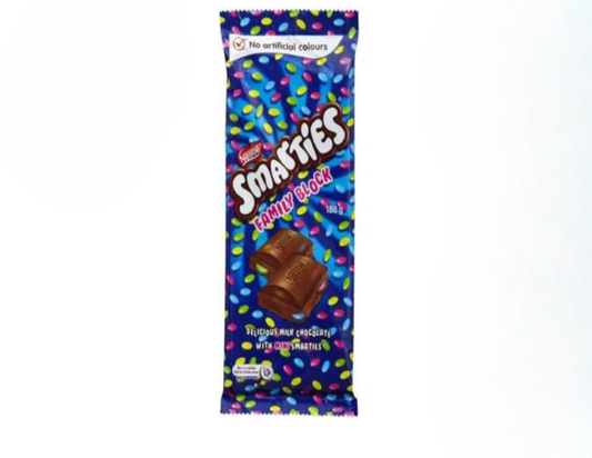 Nestle Smarties Milk Chocolate Block 180g - 2 Pack