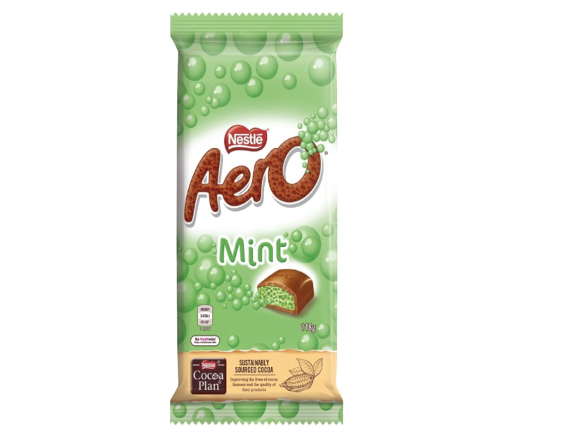 Nestle Aero Peppermint Chocolate Block 118g - 2 Pack