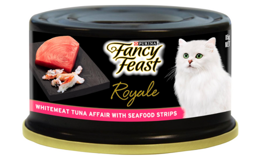 FANCY FEAST Royale Adult Wet Cat Food Tuna Affair with Seafood Strips 24x85g