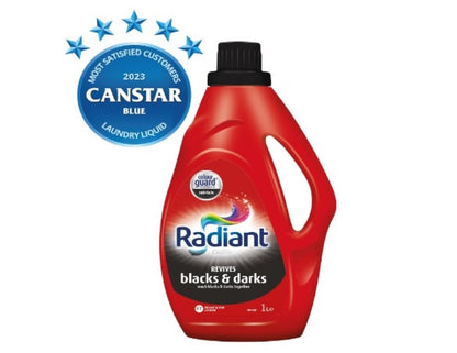 Radiant Liquid Laundry Detergent for Blacks and Darks, Black Wash, 1L