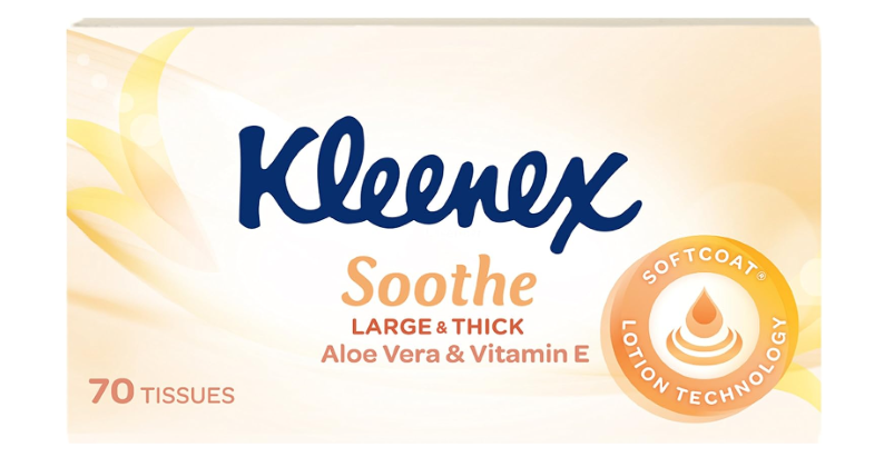 Kleenex | Aloe Vera & Vitamin E 3 Ply Large & Thick Facial Tissues 70 Count