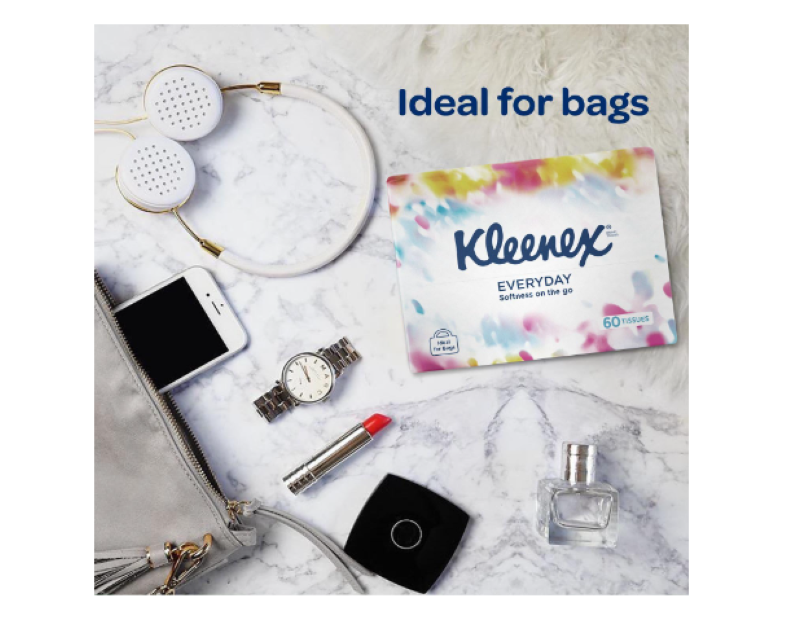 5 X Kleenex | Everyday On The Go Facial Tissues - 60 Count