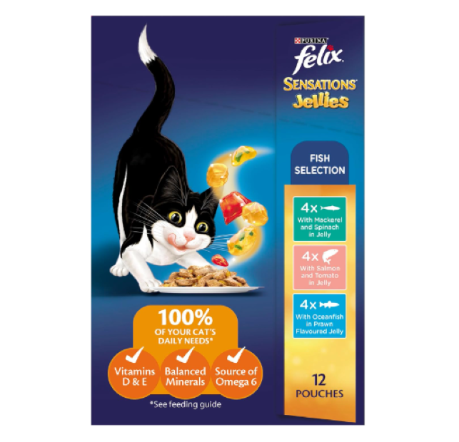 FELIX | Sensations Adult Wet Cat Food Fish Selection Jellies - 60x85g