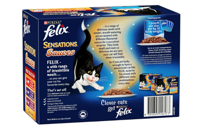 FELIX | Sensations Adult Wet Cat Food Meat Selection Sauces - 60x85g