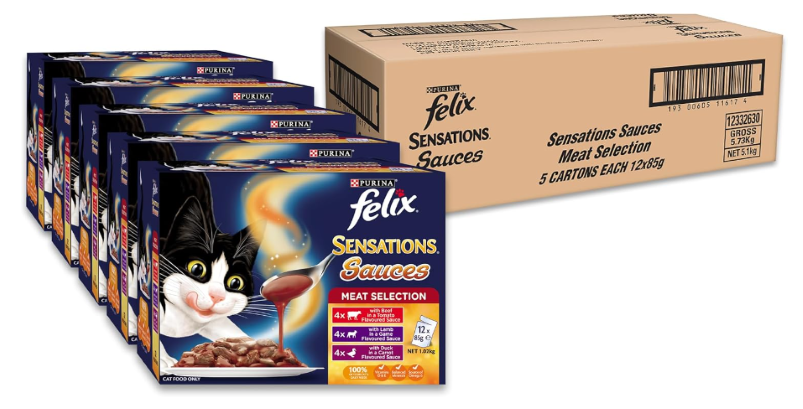 FELIX | Sensations Adult Wet Cat Food Meat Selection Sauces - 60x85g