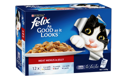 FELIX | As Good As It Looks Adult Wet Cat Food Meat Menus in Jelly - 60x85g